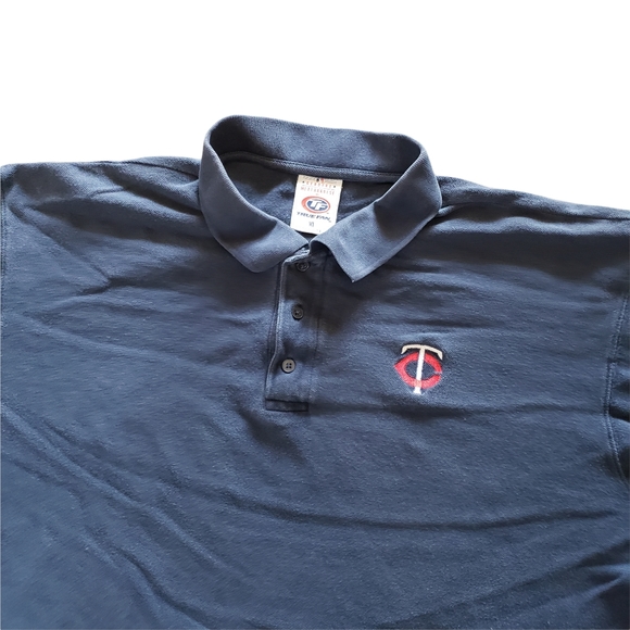 Minnesota Twins Polo Retro MLB Shirt Navy Blue Collared Baseball Tee True Fan XL - Picture 2 of 6